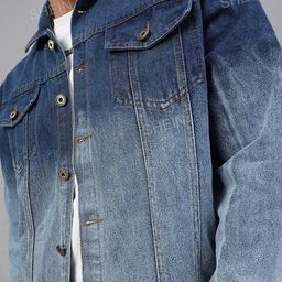 Shein Vintage Spread Collar Full Sleeves Denim Jacket with Buttons image 4