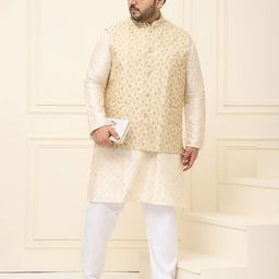 sojanya Men Regular Fit Nehru Jacket with Slit Pockets image 5