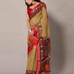 shaily Printed Saree with Contrast Border image 5