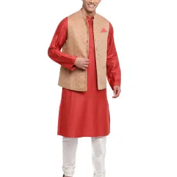 fabindia Micro Print Nehru jacket with Welt Pockets image 5