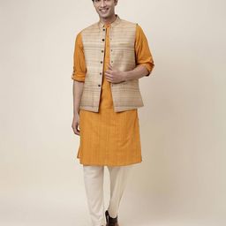 fabindia Mandarin-Collar Nehru jacket with Patch Pocket image 5