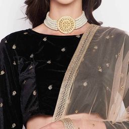 clora creation Embellished Net Dupatta with Lace Border image 5