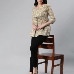 kami kubi Abstract Print Flared Tunic image 5