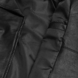 leather retail Zip-Front Bikers Jacket with Lapel Collar image 5