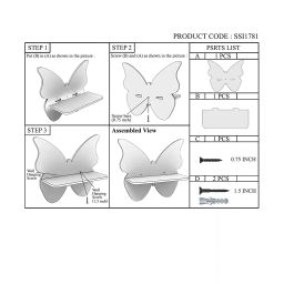 home sparkle Set of 4 Decorative Butterfly Shape Wall Shelfs image 5