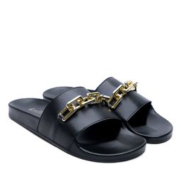 griffin Open-Toe Slides with Chain Accent image 5