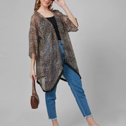 style quotient Animal Print Front-Open Shrug image 5