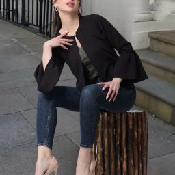 popwings Front-Open Shrug with Bell Sleeves image 5