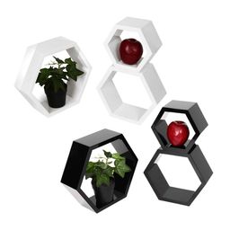 muren Combo of 6 Hexagon Floating Wall Shelves image 5