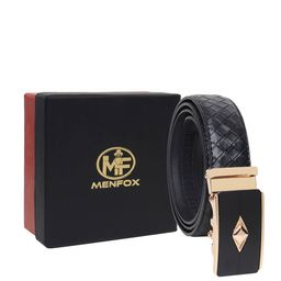 menfox Geometric Pattern Belt with Buckle Closure image 5