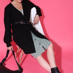 vero moda Knitted Front-Open Cardigan with Full Sleeves image 5