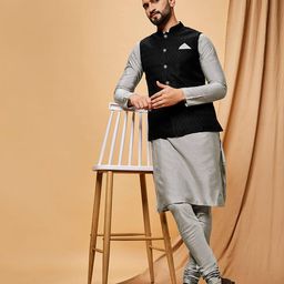 kisah Men Regular Fit Nehru Jacket with Patch Pockets image 5