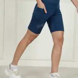 Shein Activewear Double Pocket Mid Rise Above The Knee Shorts-picture-45