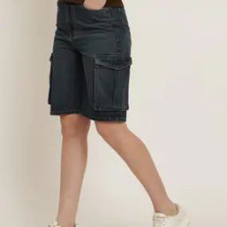 Shein Knee Length Cargo Denim Shorts with Pockets-picture-37
