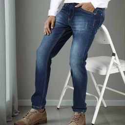 Shein Slim Fit Full Length Heavy Wash Distressed Jeans-picture-49