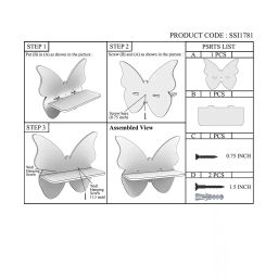 home sparkle Set of 4 Decorative Butterfly Shape Wall Shelfs image 5