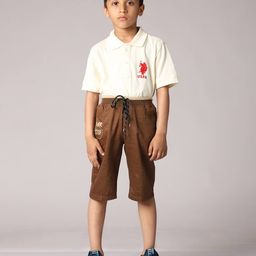 adbucks Typographic Print 3/4th Shorts with Drawstring Waist image 5
