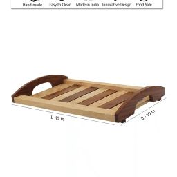 vareesha Set of 2 Rectangular Wooden Trays image 5