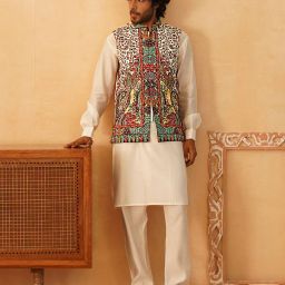 jompers Men Sleeveless Mandarin Collar Nehru Jacket image 5