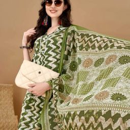 berrylicious Chevron Print Straight Kurta with Pants & Dupatta image 5