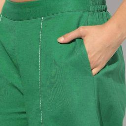 svrnaa by azorte Solid Pants with Embroidered Highlight image 5