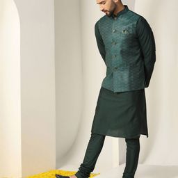 kisah Men Regular Fit Nehru Jacket with Patch Pockets image 5