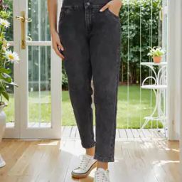 Shein Ankle Length High Rise Stone Wash Jeans-image-73