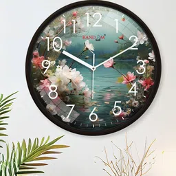 random Printed Non-Ticking Silent Analog Wall Clock image 5
