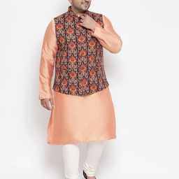 kisah plus Men Leaf Print Regular Fit Nehru Jacket image 5
