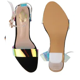 shoetopia Holographic Strap with Transparent Block Heels image 5