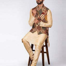 kisah Geometric Print Nehru jacket image 5