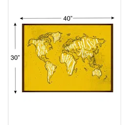 artsense World Map Print Canvas Painting 40" x 30" image 5