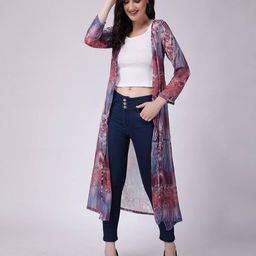 cation Floral Print Front-Open Shrug image 5