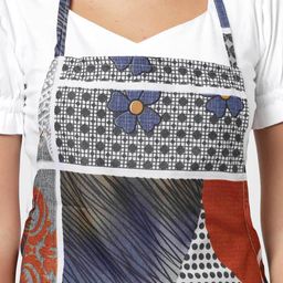 arrabi Geometric Print Apron with Patch Pockets image 5