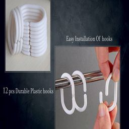 homewards Graphic Print Shower Curtain with Hooks image 5