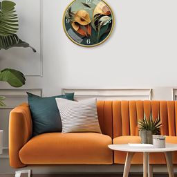 random Floral Print Plastic Wall Clock image 5