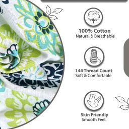 divine casa Set of 2 144 TC Floral Print Single Bedsheets with 2 Pillow Covers image 5