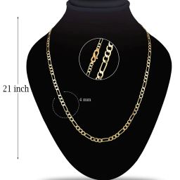 fashion frill Set of 2 Gold-Plated Figaro & Curb Chains image 5