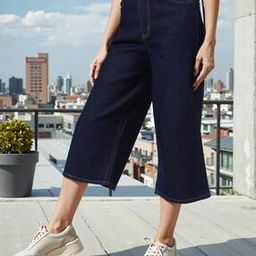 Shein Mid-Calf Length High Rise Wide Culottes Jeans-image-95