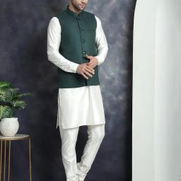 jompers Men Regular Fit Nehru Jacket with Button Closure image 5