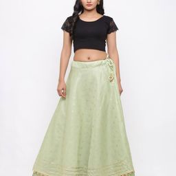 jabama Floral Print Flared Skirt with Tie-Up image 5