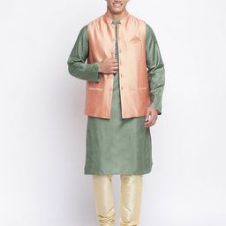 fabindia Geometric Print Nehru Jacket with Welt Pocket image 5