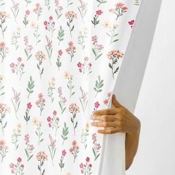 haus & kinder Pack of 2 Floral Print Window Curtains with Chrome Eyelets image 5