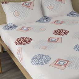 chhavi india 210 TC Geometric Print Double Size Bedsheet with Pillow Covers image 5