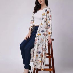 cation Floral Print Front-Open Shrug image 5