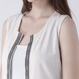 dodo & moa Front-Open Shrug with Contrast Border image 5