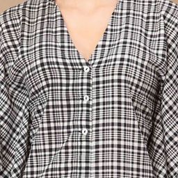 kassually Checked Button-Down Shrug image 5