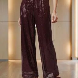 Shein Party Full Length Elasticated Waist Sequined Palazzo-image-69