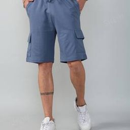 Shein Casual Knee Length Shorts with Insert & Flap Pockets-picture-45