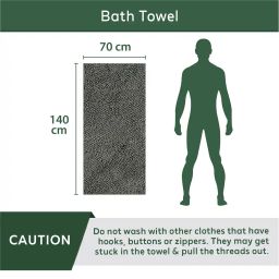 heelium Pack of 3 Rectangular Shape Bamboo Bath Towels image 5